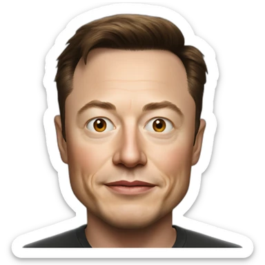 photorealistic elon musk sticker