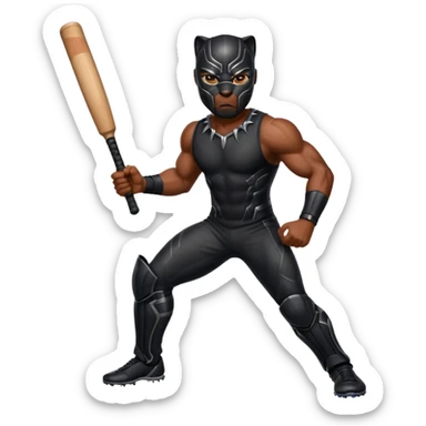 Black Panther in cricket sticker