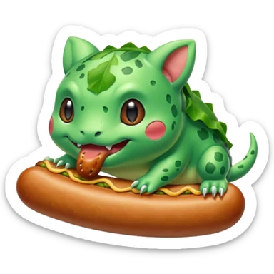 bulbasaur eating sausage sticker