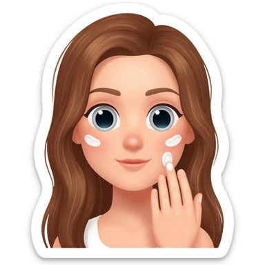 Girl with brushed hair and skincare routine on her face. sticker