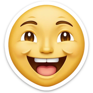 classic laughing and crying emoji splited in a half sticker