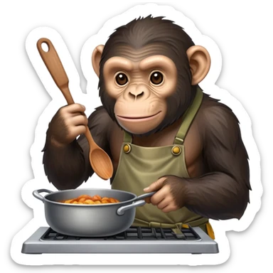 uno scimpanze che cucina su warzone sticker