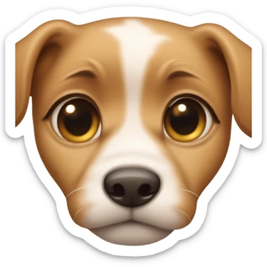 Puppy eyes with blushing face sticker