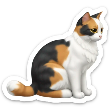 Calico cat by the water sticker