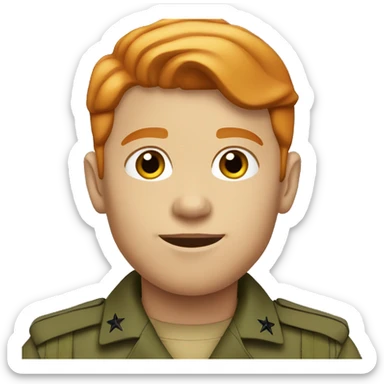 ginger boy in marine corps uniform  sticker