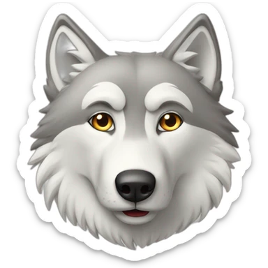 Loup blanc qui réfléchit beaucoup sticker