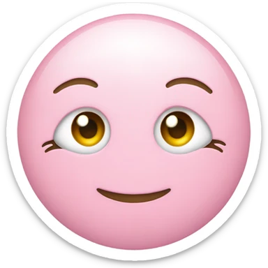 Light pink smiley with two little bows and eyelashes  sticker