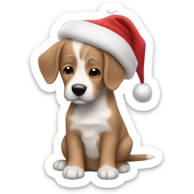 Christmas puppy ￼ sticker
