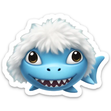 cute shark but looks like a fluffy lamb  sticker