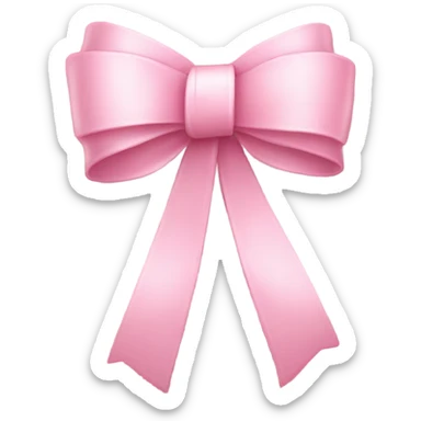 light pink ribbon bow sticker