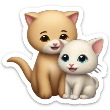 kitten and anteater sticker