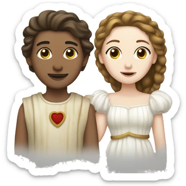 Romeo with white skin and Juliet with white skin sticker
