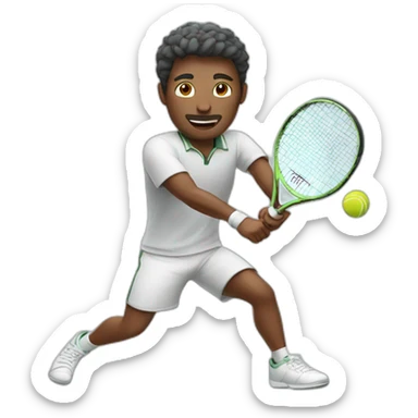 a man playing tennis sticker