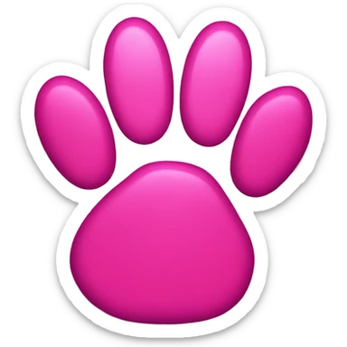 One Hot pink paw print emoji sticker