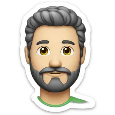 Hombre canadiense de piel blanca con ojos verdes- poca barba y cabello largo. sticker