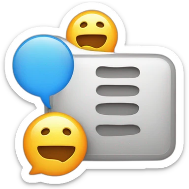 Chat icon with exclamation mark in speech bubble sticker