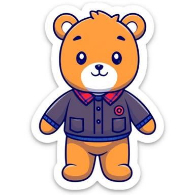 Ralph Lauren Polo Bear teddy bear wearing preppy clothes sticker
