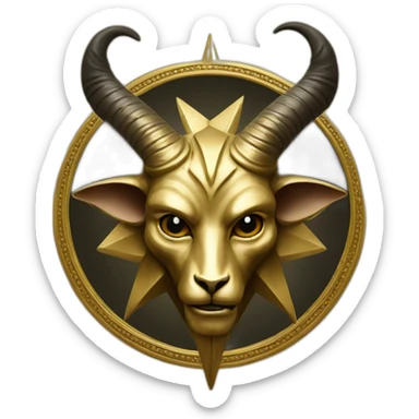 Gold Baphomet star sticker