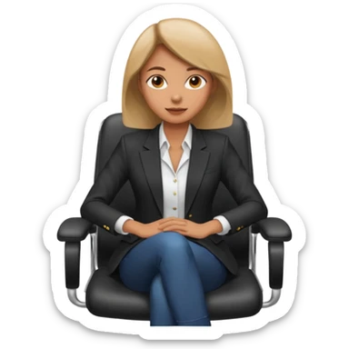 Back of woman sitting on an office chair sticker