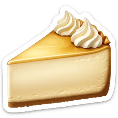 Cinematic Realistic Sernik Dessert Emoji, showcasing a rich, creamy cheesecake with a golden crust rendered with delicate textures and inviting, soft lighting. sticker