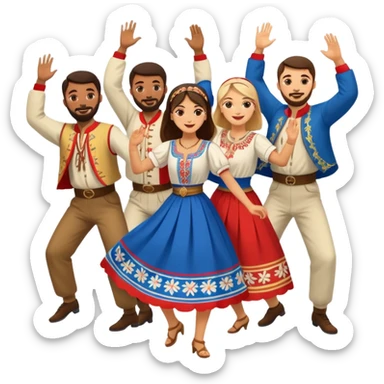Serbian kolo dancing sticker