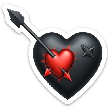 Corazón con flecha de demonio  sticker
