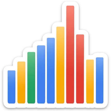 bar chart with Google colors sticker