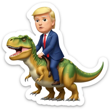 Donald Trump riding t-rex sticker