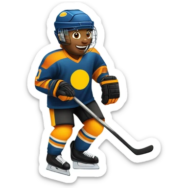 Solar panel hockey player  sticker