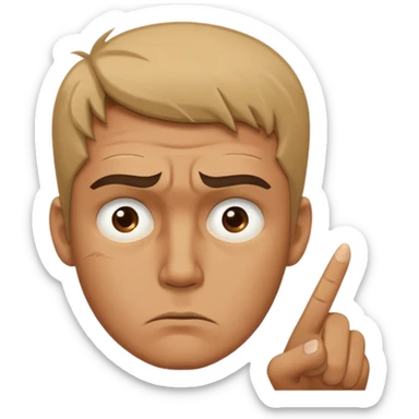 homme triste qui se fait pointer du doigt sticker