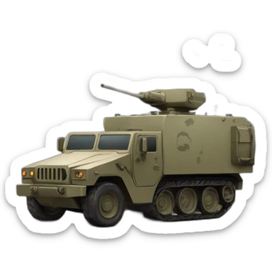 1 side with an Ammunition box with bullet and other side with a military vehicle  sticker