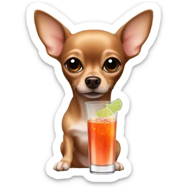 Brown Chihuahua drinking a cosmo sticker