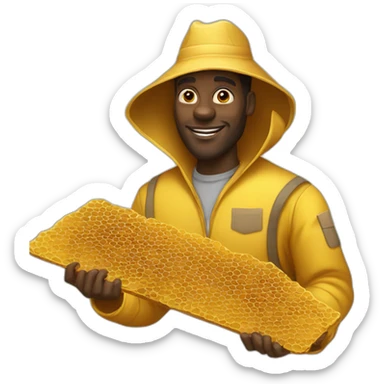 Tall black man beekeeper with honeycomb full body sticker