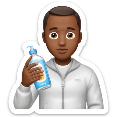 Diddy holding baby oil sticker