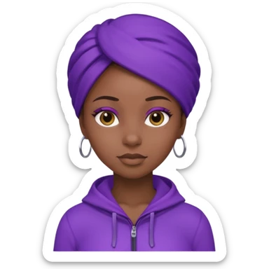 now make a girl whose black in purple  sticker