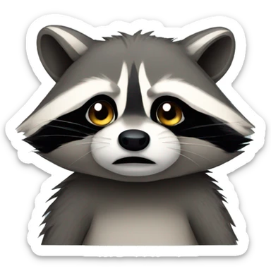Raccoon with tear sad sticker