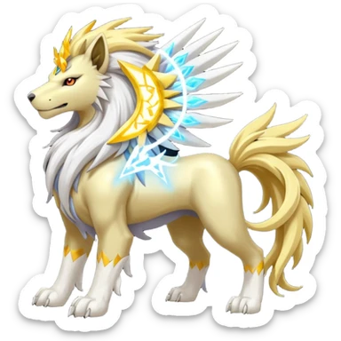 Entei-Raikou-Solgaleo-Soleon-Celestia-Electrike-Manectric-fusion-creature (full body) sticker