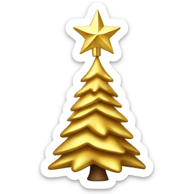 Golden Christmas tree sticker