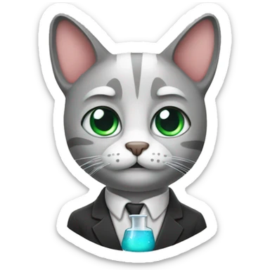 chemistry cat sticker