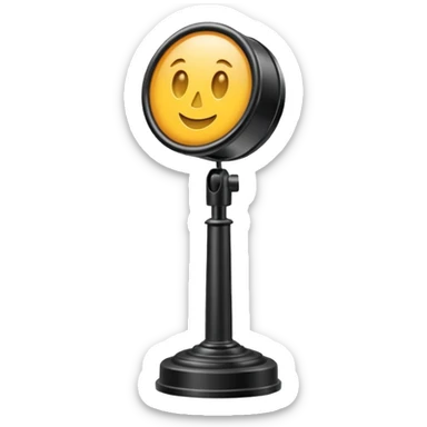 Micrófono en pedestal bajo reflector sticker