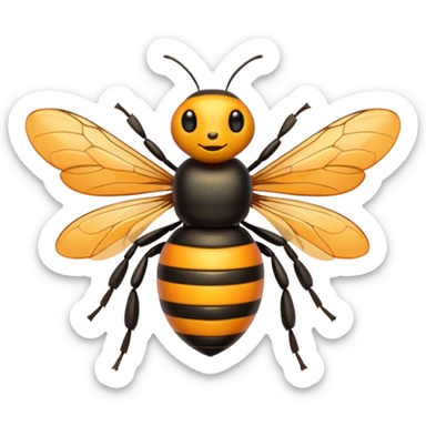 Lebah dadanya warna orange dan ekornya warna hitam  sticker