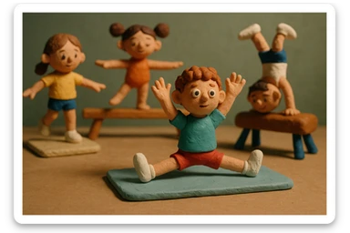 children doing gymnastics sticker