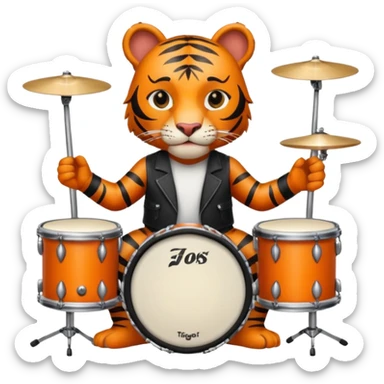 rockstar tiger who plays drumds sticker