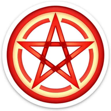 Inverted, encircled pentagram, red sticker