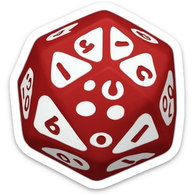 D20-die red 1 sticker