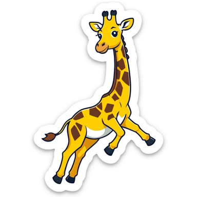 giraffe doing a backflip  sticker