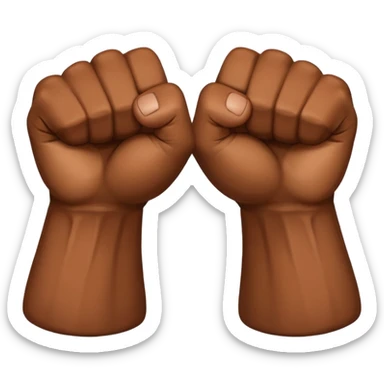 Left and Right fist from the top Perspektive with the Arms crossed over at the wrists  sticker