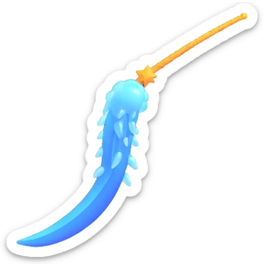 detailed 3D comet with ice tail sticker