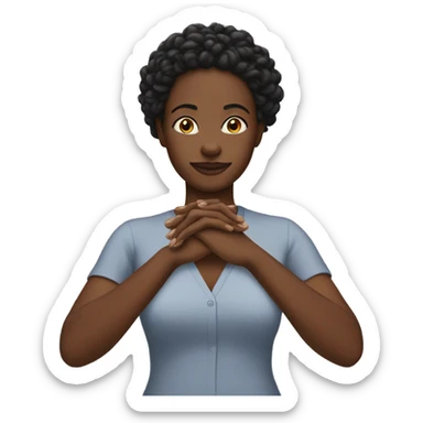 Black woman rubbing hands together  sticker