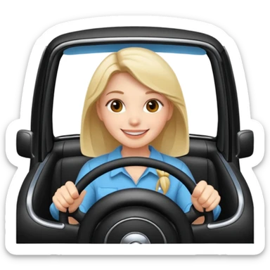 Girl driving car sticker